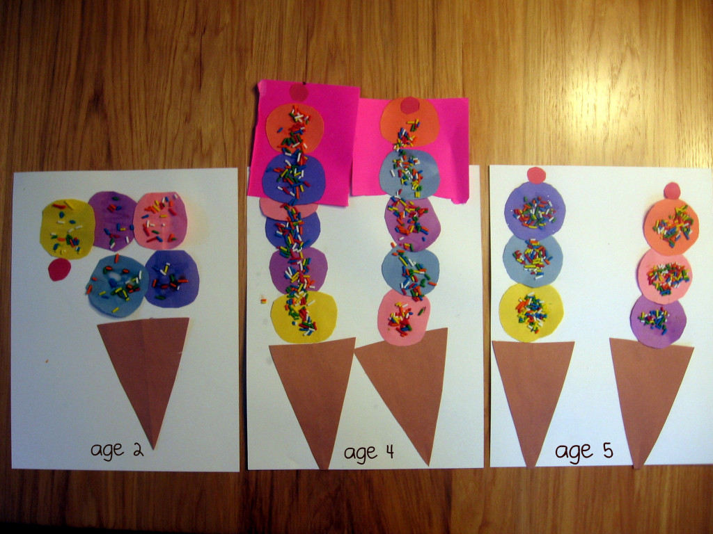letter I cut and paste ice cream cones