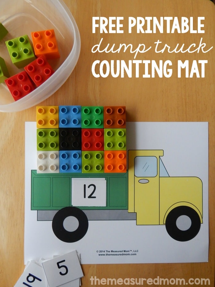 Dump Truck Counting Mat The Measured Mom