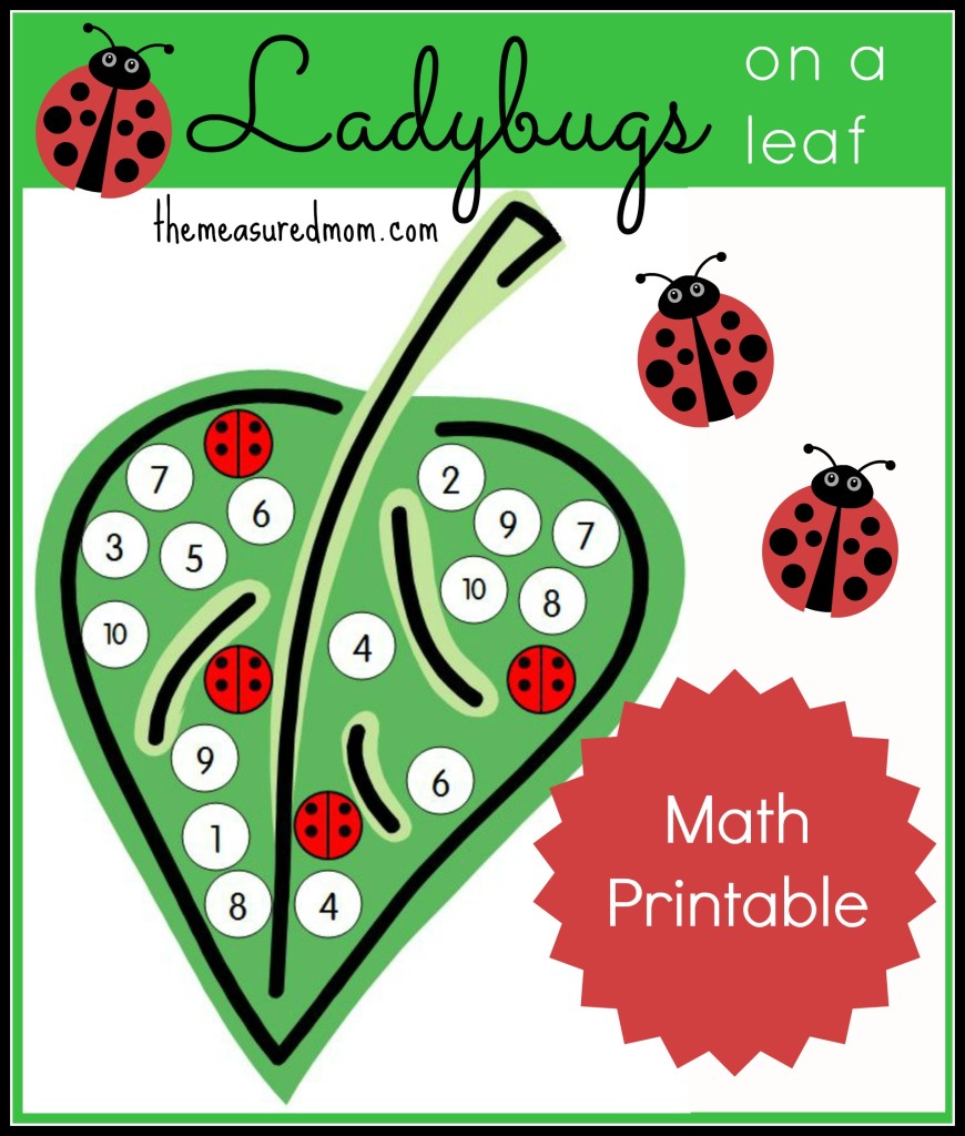 Here's a fun number recognition activity -- cover the numbers on the leaf with ladybug stickers. Get your free printables!
