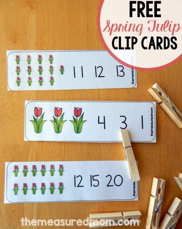 Print this spring math activity for preschool! Help your child practice counting objects from 1-20.