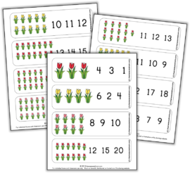 Printable Counting Activity for Preschoolers: Spring Tulips Count