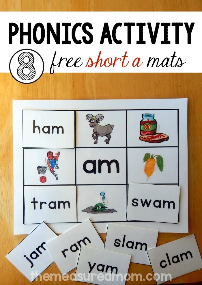 8 Short A Word Family Mats - printable! - The Measured Mom