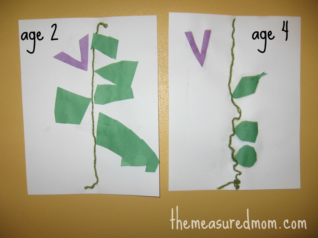 letter V cut and paste vine