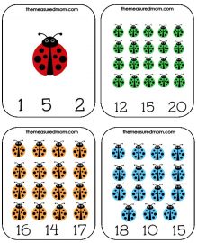 Ladybug count & clip cards - The Measured Mom