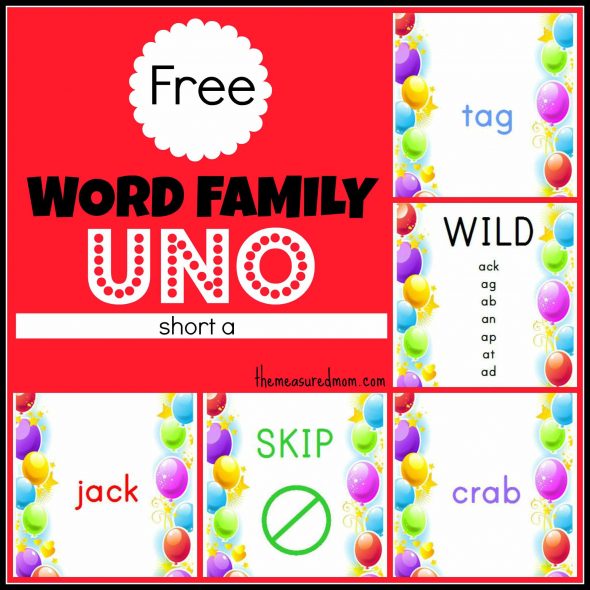 Free Word Family Uno (short a) - the measured mom028