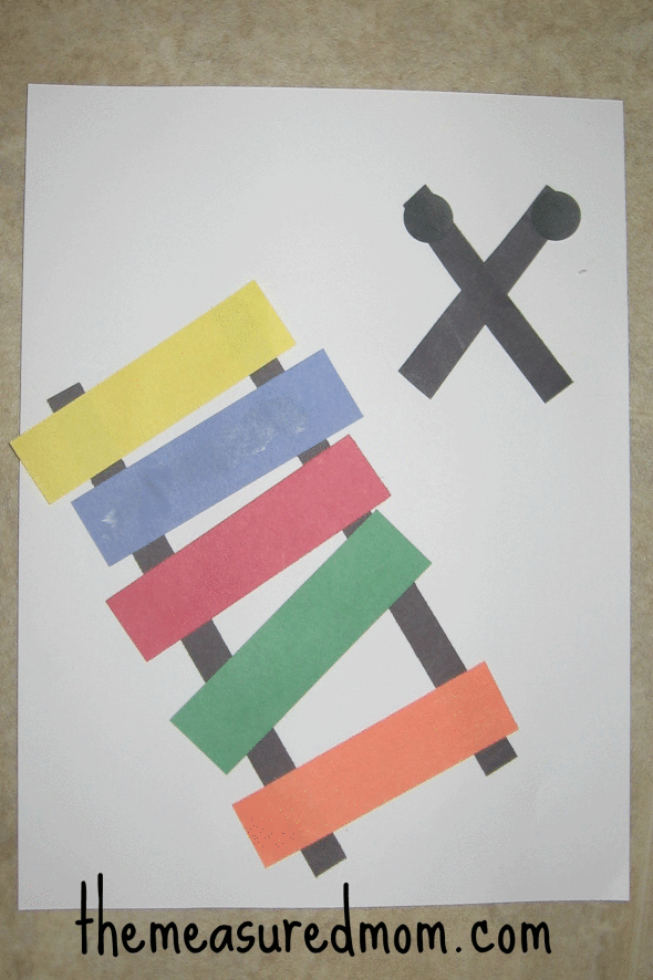 xylophone paper craft letter X