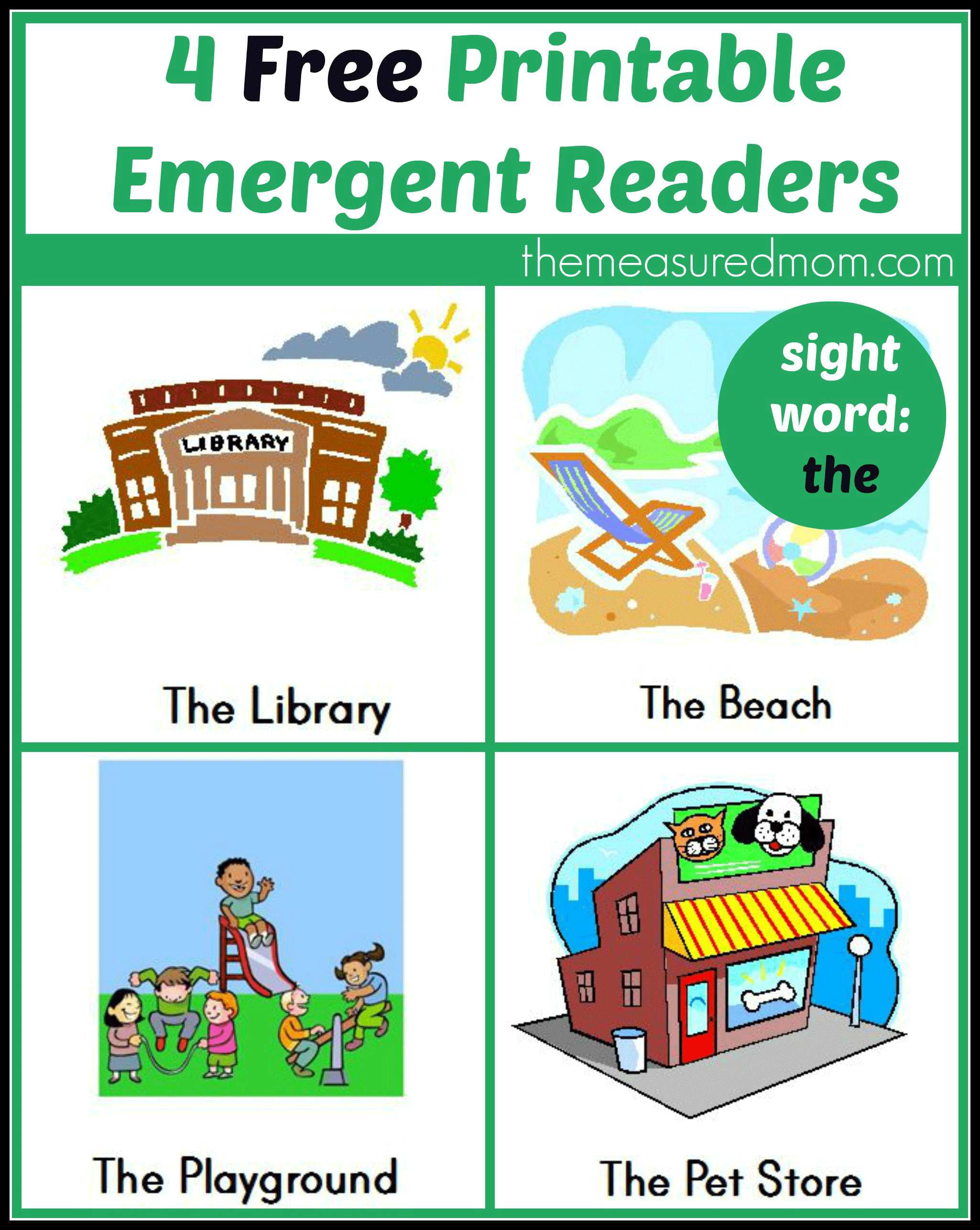 Free Printable Emergent Readers sight word "the" The Measured Mom