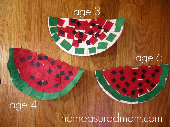 letter W painted watermelon craft