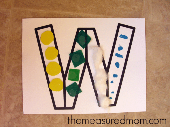 letter W cut and paste weather craft