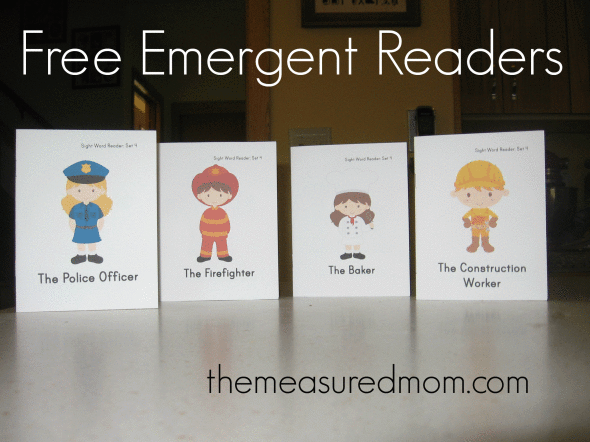Free Emergent Readers text with image examples of community helper cards