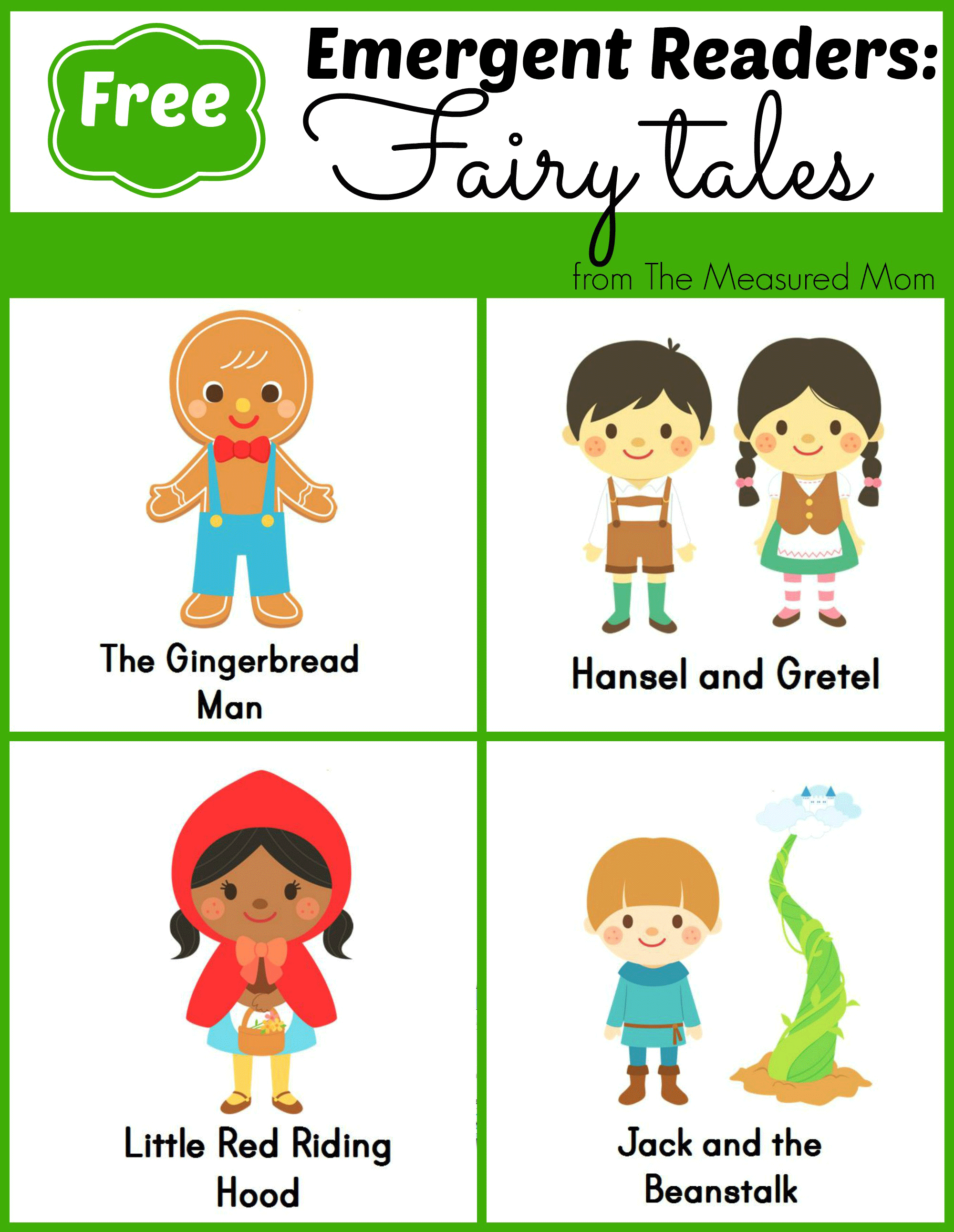 Here's a set of four FREE fairy tale emergent readers!