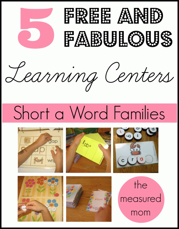 Looking for word family activities? The Measured Mom has five free printables for short a - perfect for preschool through first grade.