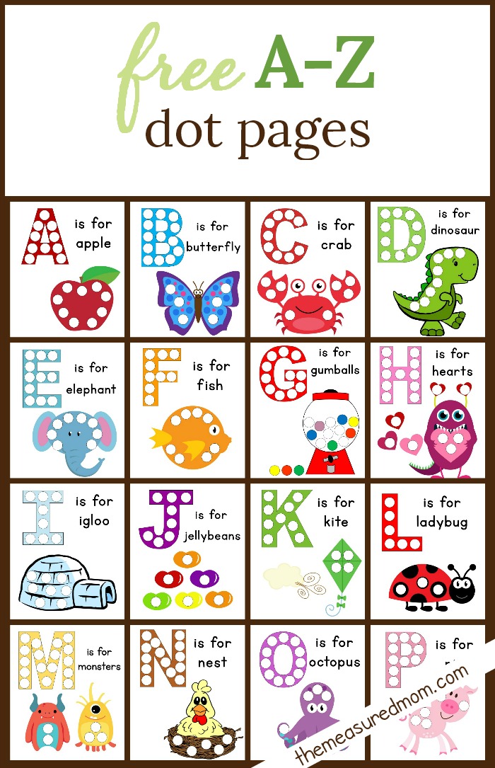 Printable Alphabet Dot Painting Worksheets - A to Z do a dot