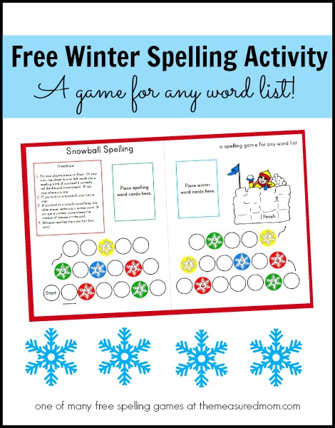 Check out this free winter spelling activity - use with any word list for kids from grades 1-4!