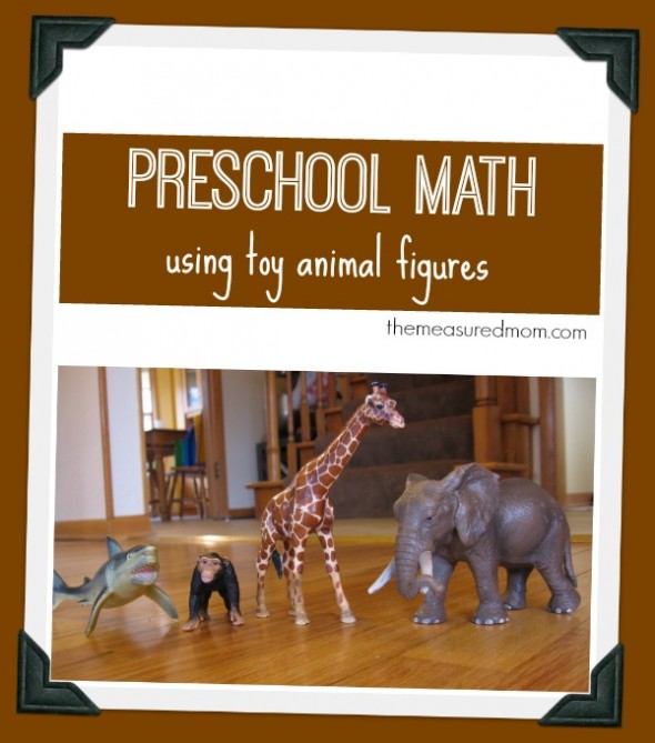 preschool math with toy animal figures - the measured mom