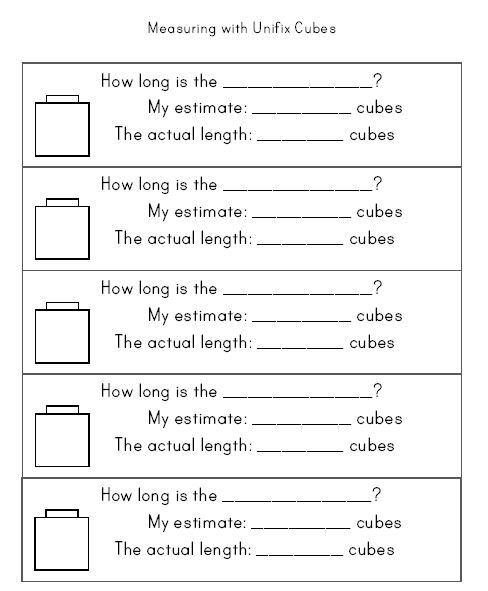 unifix cubes worksheet