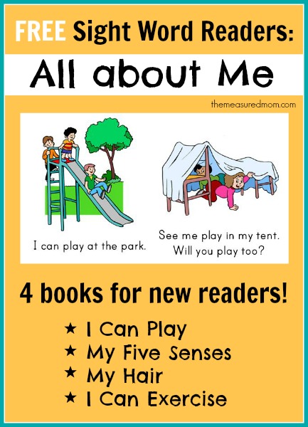 Free All About Me Emergent Readers (sight word "me") - The Measured Mom