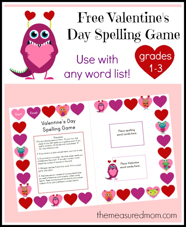 Free Valentine's Day Spelling Game - The Measured Mom