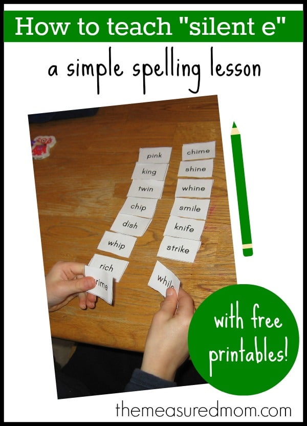 Silent e spelling activity - The Measured Mom