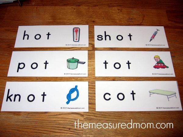 Short o word slider cards The Measured Mom
