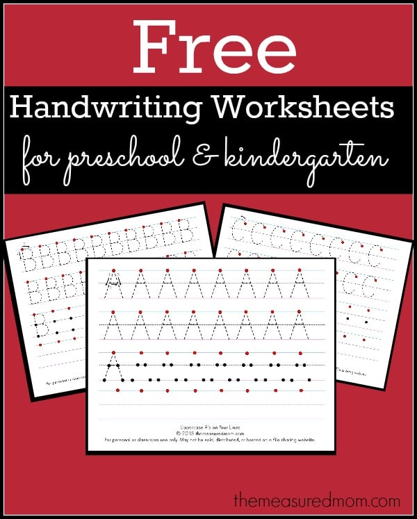 free printable handwriting worksheets for preschool