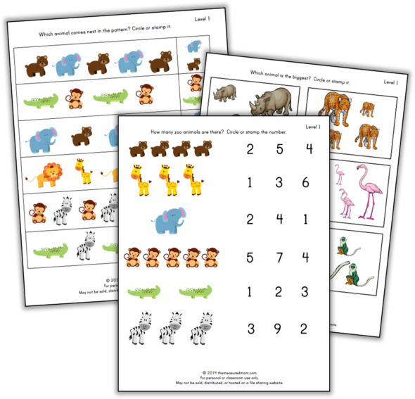 Free Zoo Worksheets for Preschool and Kindergarten - The Measured Mom