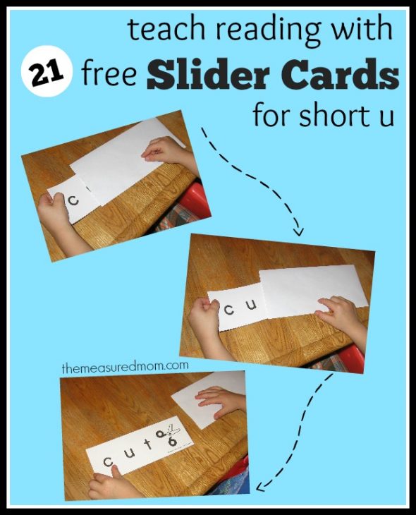 Print these 21 FREE word slider cards to help kids read the short u word families.