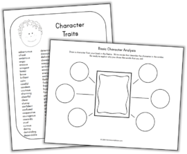 character analysis worksheet 5th grade