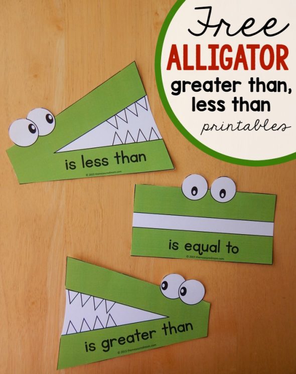 Alligator Greater Than Less Than Printables The Measured Mom