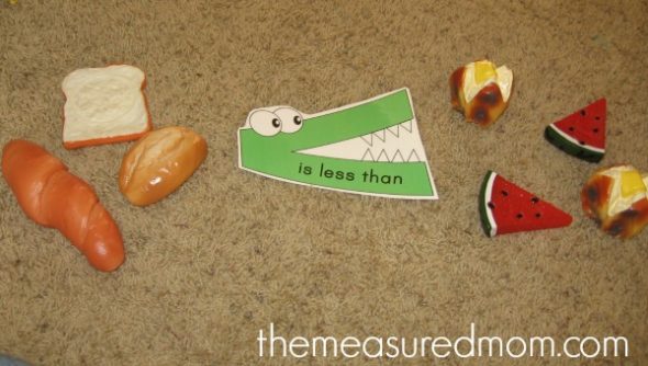 These alligator great than, less than printables are wonderful for comparing numbers! 