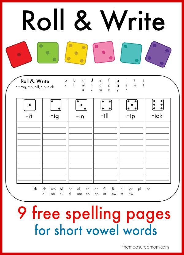 Roll Write For Short Vowel Words The Measured Mom