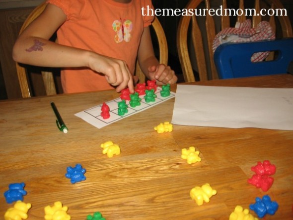 Pre school Kindergarten Laminated Bundle Counting Bears Learning Mats