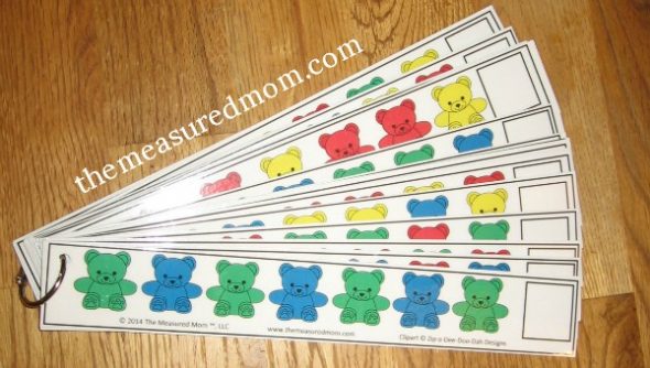 Bear Counters Pattern Card Homeschoolers 40 cards set laminated 