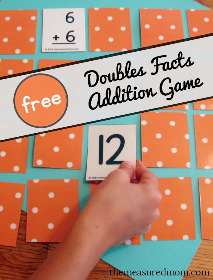 Free Addition Game For The Doubles Facts The Measured Mom