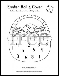 Looking for some fun math games for preschool and kindergarten? Grab some dice and markers and play these free printable roll and cover games for every season of the year! For 1 or 2 dice. 