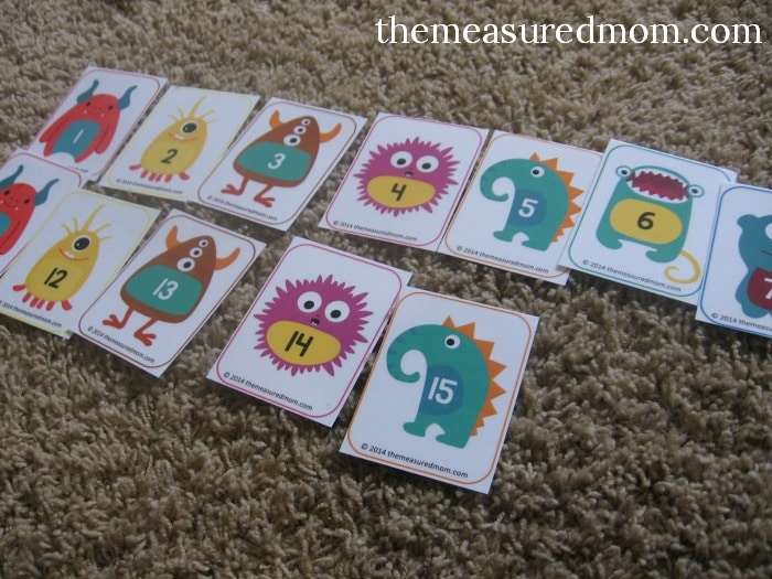 monster number cards 1 130 the measured mom