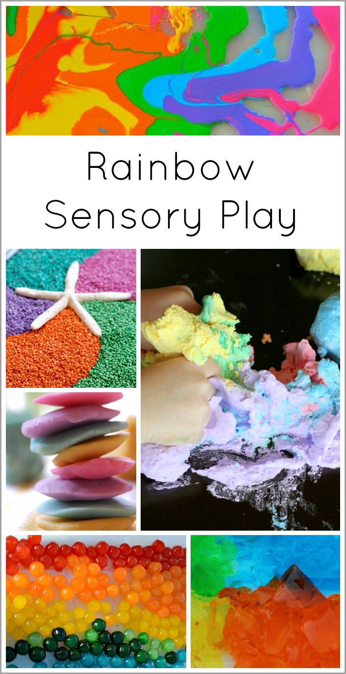 Rainbow sensory play for toddlers - The Measured Mom