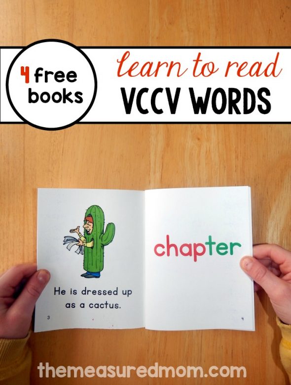 Read VCCV words with these free printable books! The Measured Mom