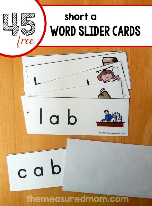 Short A Word Slider Cards The Measured Mom