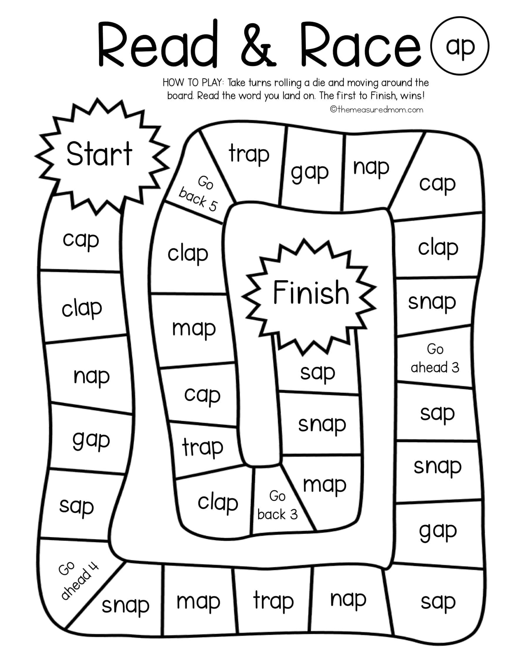Short Vowel Word Family Mats & Games The Measured Mom
