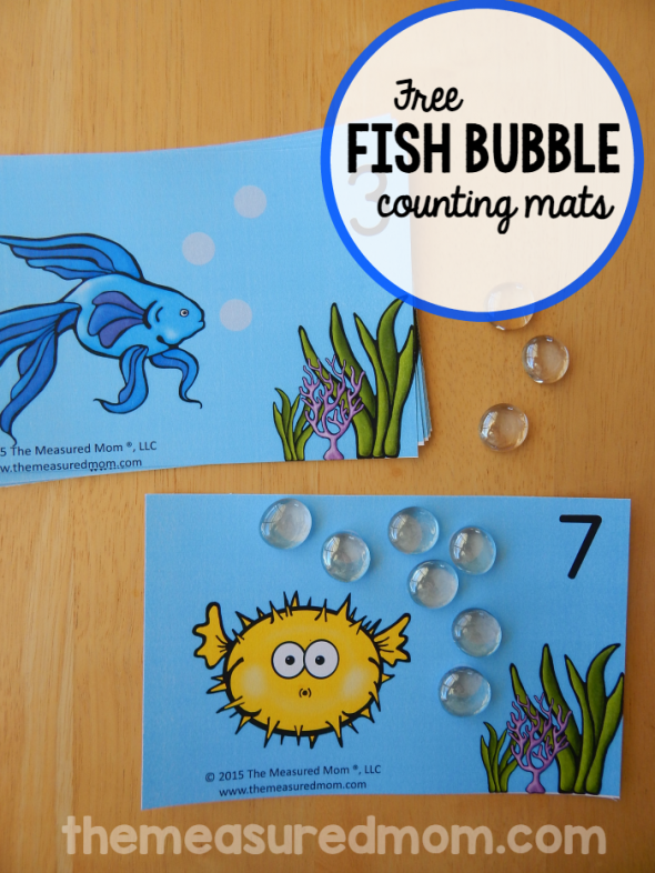 These ocean themed counting mats are a great one to one correspondence activity for preschool! 