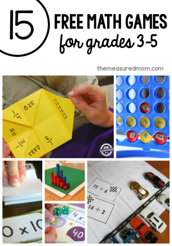 Love the variety in these free math games for third grade through fifth! 