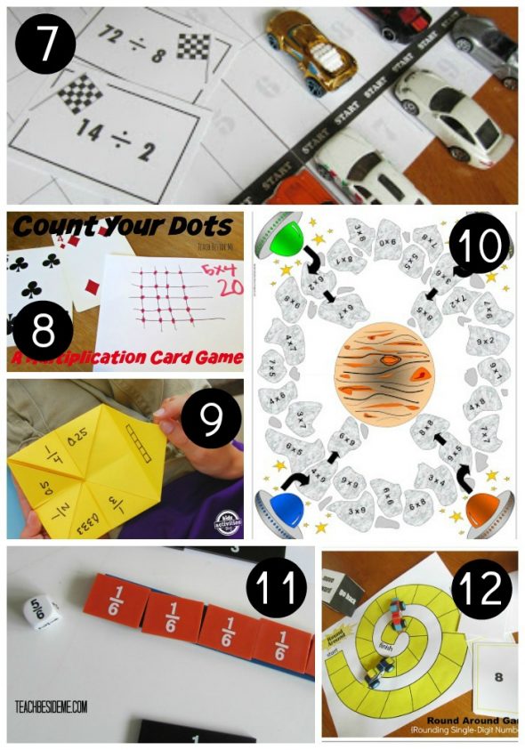 Love the variety in these free math games for third grade through fifth! 