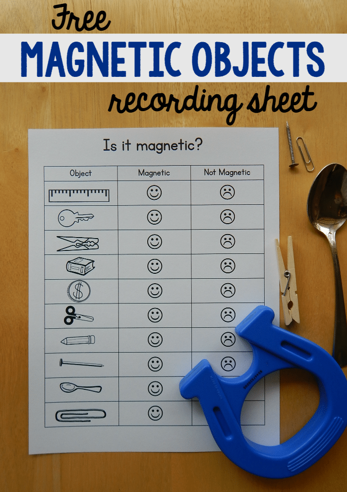 Free Magnetic Objects Recording Sheet