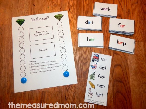 Trying to help your students master those tricky r controlled vowels? Try this quick reading activity! Print the cards you'd like and read each word. If it's a real word, move closer to the gem. 