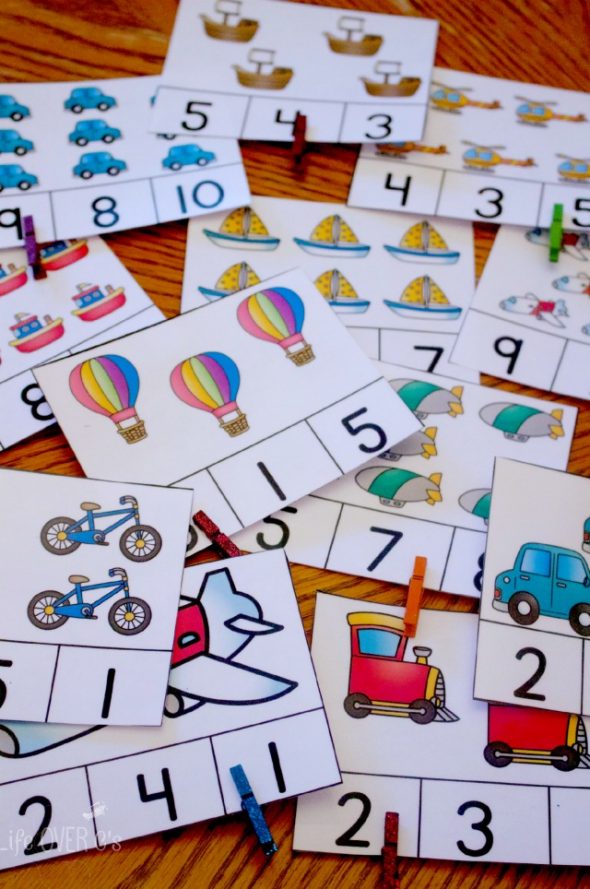 25+ sets of free count and clip cards - The Measured Mom