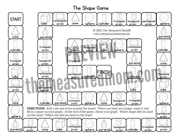These free shape games for kindergarten through 2nd are no-prep! Just print and play! 