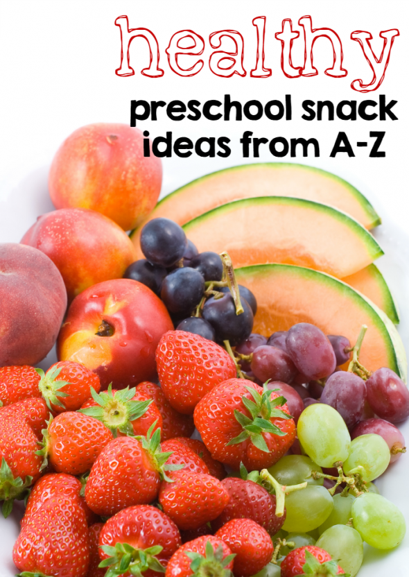 Check out these healthy preschool snack ideas! Great for any time or for letter of the week snacks. 