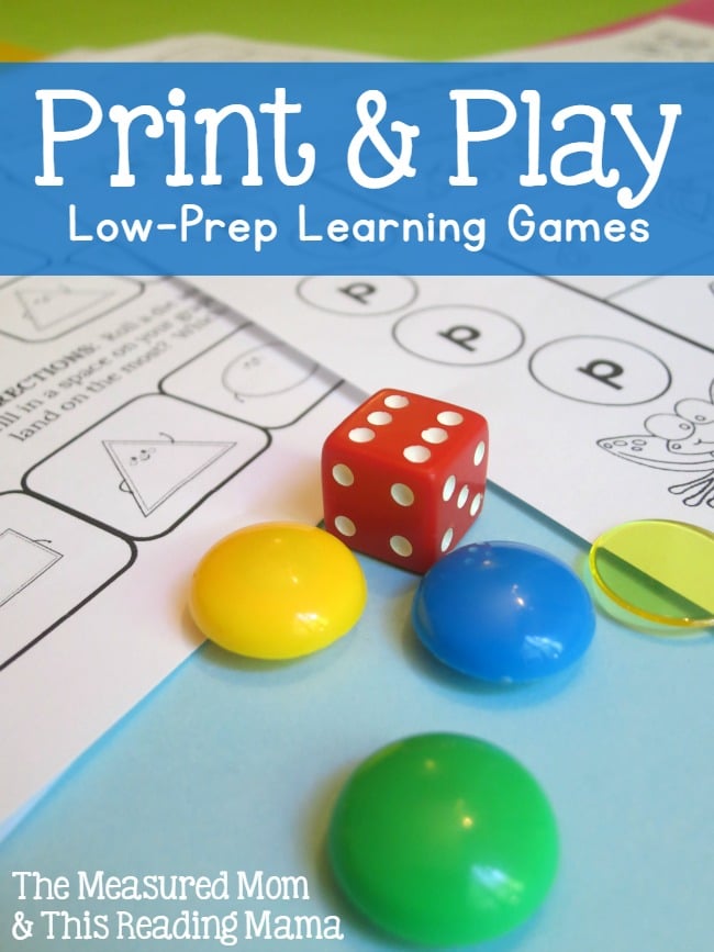Free printable games for K-2: Just Print & Play! - The Measured Mom
