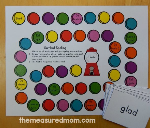Looking for a free spelling activity? Just write words on cards and print this free spelling game for some colorful practice. 